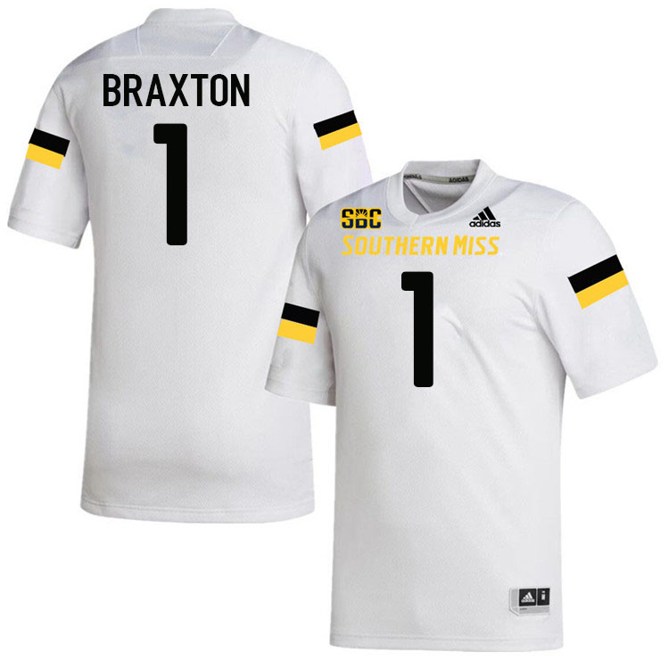 Southern Miss Golden Eagles #1 Braylon Braxton Football Jersey Stitched-White